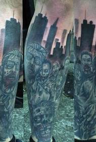 kojos modernus siaubo filmas zombių tatuiruotė paveikslėlį