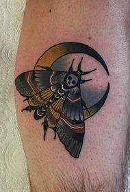 теля школи молі місяць пофарбовані татуювання візерунок 99702-європейському стилі теля маяк чорно-сірий татуювання візерунок
