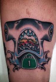 нога смішний колір акули татуювання візерунок