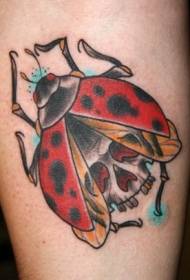 Lieveheersbeestje tattoo foto op pootkleur