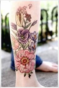 нога ретро красочный дикий рисунок татуировки