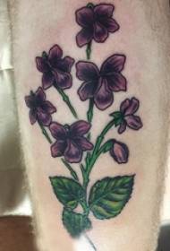 мала свежа фабрика за тетоважи машки шилести на обоени цвеќиња Тетоважа слика