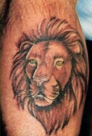 këmbë kafe sytë për tatuazhin e kokës së luanit