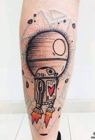 Kalb Planet Roboter Farbe Tattoo Muster