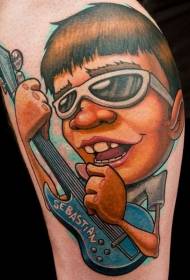 χρώμα πόδι κόμικς στυλ αστείο μοντέλο τατουάζ άνθρωπος