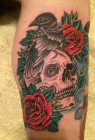 Tattoo skull girl calf licking tattoo Picture