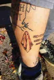 Europæisk og amerikansk kalve tatovering mand skaft farvet spøgelse tatovering billede 98954-kranium Tattoo mand dreng kalv på sort klovn skull tatovering billede