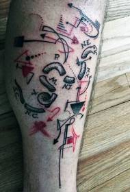 Ang istilo sa geograpiya sa parisan sa tattoo sa bitiis