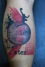 Tecnica di processazione d'imaghjini PS stile tatuaggi di basketball basket di culore