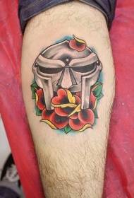 Tatuagem de capacete samurai engraçado de pernas vintage de cor