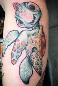 بايلي حيوان وشم ساق الذكور على صورة ملونة السلاحف الوشم