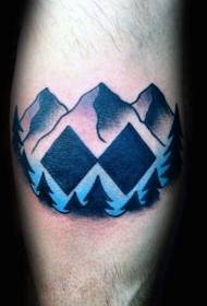 Legged styl fan âld-skoalle kleurige geometryske tatoeëpatroan foar bergen