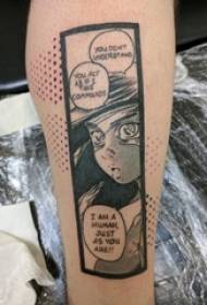 tattoo anime Boys calf on anime tattoo pictures