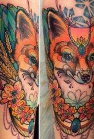 kalf Europa nieuwe school prachtige vos tattoo-patroon