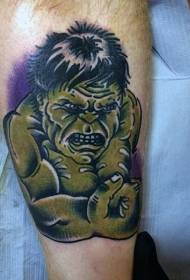 kruro-malmoderna hulk-portreta tatuaje-ŝablono
