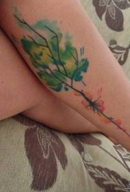 patró de tatuatge arbre de tinta europeu i americà petit