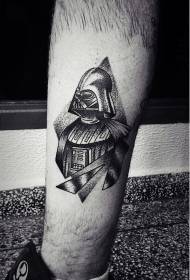 Tatuaj robot retro vad negru gri stil