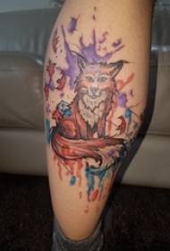Baile állati tetoválás hímszár színes róka tetoválás képpel