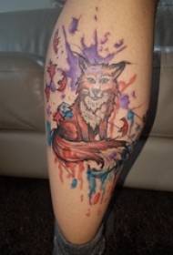 Stelo maschio tatuaggio animale Baile su foto tatuaggio volpe colorata