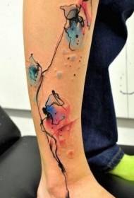 teleća boja mali svježi cvjetni uzorak za tetovažu