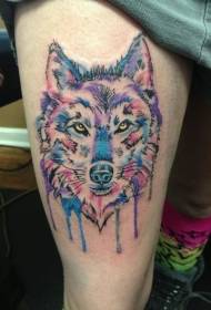 Legio Wolf watercolor tattoo maitiro