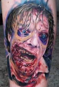 Legs rangi ya kushangaza ya kutisha movie umwagaji damu zombie tattoo
