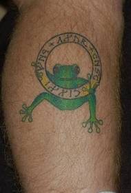 крак цвят карикатура сладък жаба татуировка модел