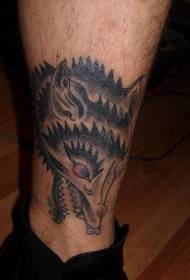 noha šedá vtipné vlčí tetovanie vzor