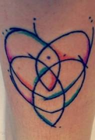 vasikka symmetrinen tatuointi tyttö vasikka värillinen viiva tatuointi kuva