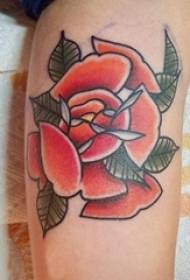 vitello di ragazze su linee semplici sfumate dipinte immagini creative del tatuaggio del fiore della pianta