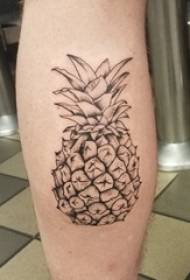 Ragazzi di tatuaggi di linea semplice gambo su modello di tatuaggio di linea semplice tatuaggio ananas