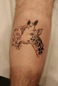 tattoo calf ຜູ້ຊາຍໃນປະເທດເອີຣົບແລະອາເມລິກາໃນຮູບ tattoo giraffe ສີດໍາ