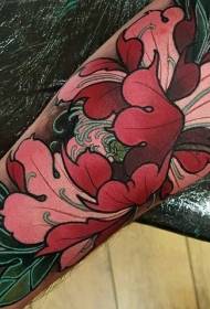 Mga bitiis nga modernong istilo nga kolor nga sumbanan sa bulak nga tattoo