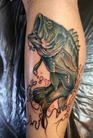 Culoarea piciorului model de tatuaj de pește care țipă