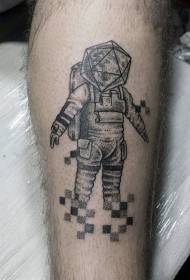 Noga crna siva geometrijska svemirska slika tetovaža slika