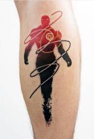 Χρωματιστά τατουάζ των ανδρών μεσαίου μεγέθους στα πόδια