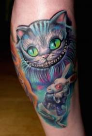 Cor de pernas Patrón de tatuaxe de gato Alice