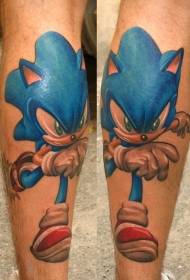 Modello di tatuaggio eroe di colore delle gambe gioco