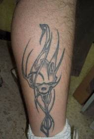 Kojų pilka juokinga vilko galvos tatuiruotės nuotrauka