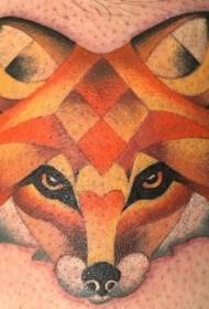 kruro koloro malnova lernejo koloro vulpo tatuaje ŝablono