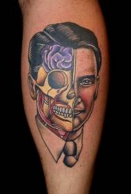 Benfarve original røntgenfoto portræt tatovering