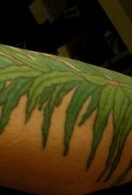 Modello di tatuaggio pianta verde densa di gambe