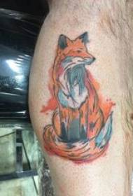 χρώμα αστεριού τατουάζ αρσενικό στέλεχος σε έγχρωμη εικόνα τατουάζ αλεπού