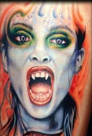 Крака цвят реалистична татуировка жена вампир