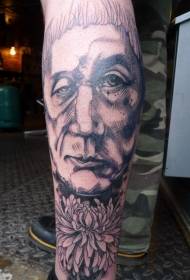 noga kamen rezbarenje stil star čovjek tetovaža uzorak