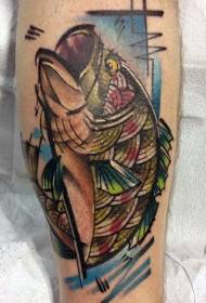 pota tallada gran patró de tatuatge de peix