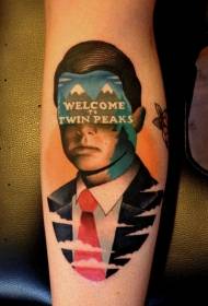 Modello di tatuaggio personaggio colorato stile retrò