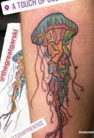 Baile Déier Tattoo männlech Schank op faarwege Jellyfish Tattoo Bild