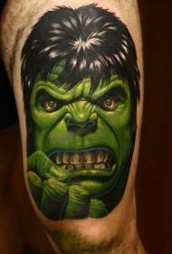 Крака реалистична снимка татуировка на зелен ужас