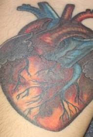 zēnu teļi, kas apgleznoti uz gradienta abstraktām līnijām, sirds tetovējums Attēls
